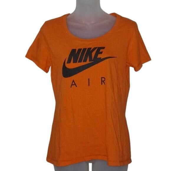 Nike Air Orange Logo Athletic Cut Crewneck T-shirt - Picture 1 of 5